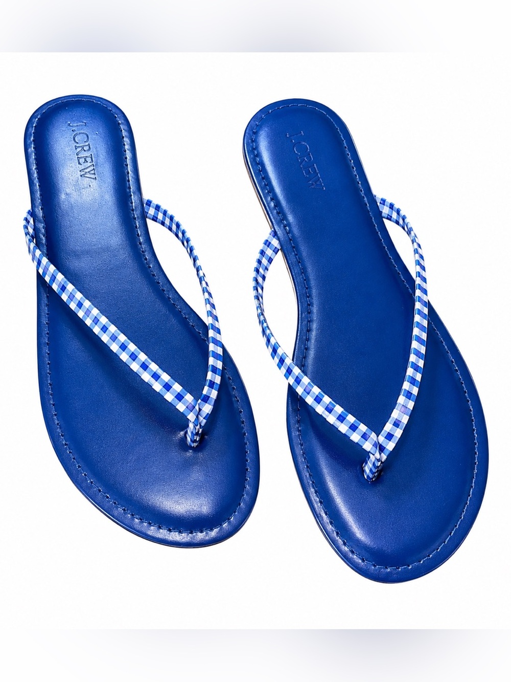 J.Crew Blueberry Blue Thong Flip Flops | Cushioned Sandals | Size 10